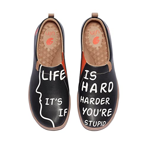 UIN Men's Walking Travel Shoes Slip On Microfiber Casual Loafers Lightweight Comfort Fashion Sneaker