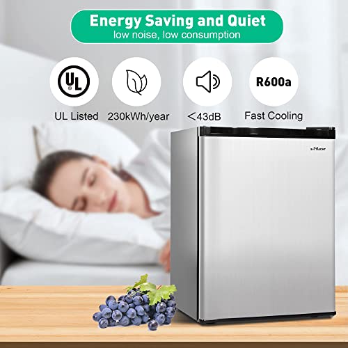 Clarfey Mini Fridge With Freezer, Compact Refrigerator With Reversible Door, Adjustable Legs, Adjustable Thermostat Control, Small Fridge Perfect For Home/Dorm/Office/Apartment, 2.6 Cu.ft. #TOP4
