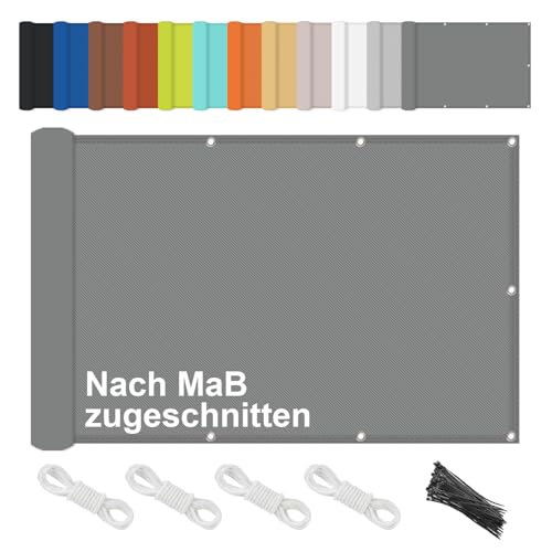 CHENG Revestimiento para Balcón, Lona de Protección Solar y contra el Viento, para Jardín Balcón Terraza, con Ataduras de Cables, Muchos Colores y tamaños para Elegir, Antracita, 100x1600cm