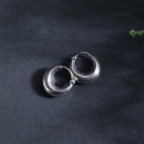 Image of DHRUVS COLLECTION 925 Pure Sterling Silver Stylish Salman Khan Look Kaju Bali | Hoop Earrings for Boys & Men - 3 Grams