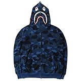 [ESHILP] パーカー サメの口 あご 迷彩柄 サル ボーイズ ガールズ パーカー セーターシャツ カジュアル ジップアップ ジャケット ファニートップス (Color : E5, Size : X-Large)