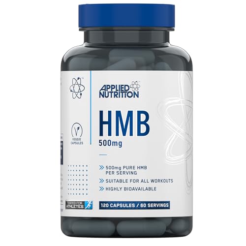 Applied Nutrition HMB Supplement - HMB 500mg Capsules Metabolite of Leucine for Muscle Growth & Repair (120 Capsules - 60 Servings)