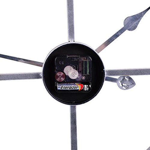 Utopia Alley Roman Round Clock, Distressed Finish, Metal, White #TOP4