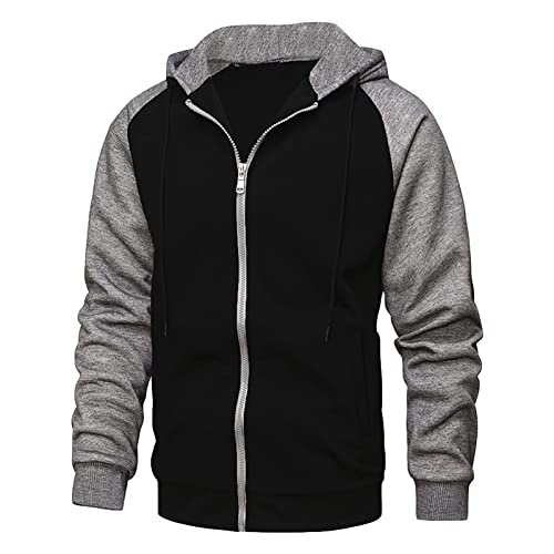 Men's Casual Slim Fit Long Sleeve Jackets Zipper Hooded Pullover Sweatshirt Fashion Hoodies Sport Jumper Tops
