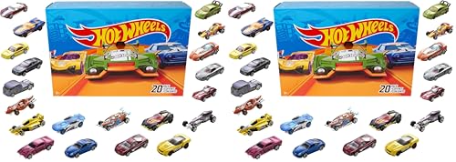 Image of Hot Wheels Toy Cars & Trucks 40-Pack, Set of 20 1:64 Scale Vehicles for Play or Display, Instant Collection (Styles May Vary) (Amazon Exclusive)
