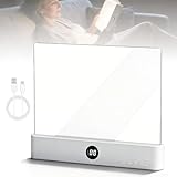 APODESS Smart LED Book Light, 2026 Neu Tragbare Flaches Buchlicht, Intelligente LED Buchlampe Augenschutz Leselicht Buch Buchseite Licht mit 3 Farben und Timer für Leser, Schüler (Weiß)