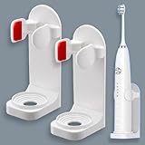 2 Pack Electric Toothbrush Holder Wall Mounted - Adjustable Adhesive Backed Bathroom Organiser Compatible with Oral-B Philips Sonicare - Tooth Brush Holder Stand for Family - Image 6