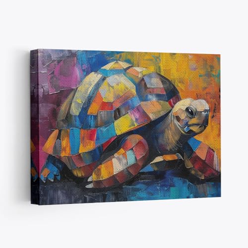 Elivita Tortoise Abstract Painting Art Print 2 Wall Decor Horizontal Canvas Home Decor Pictures...
