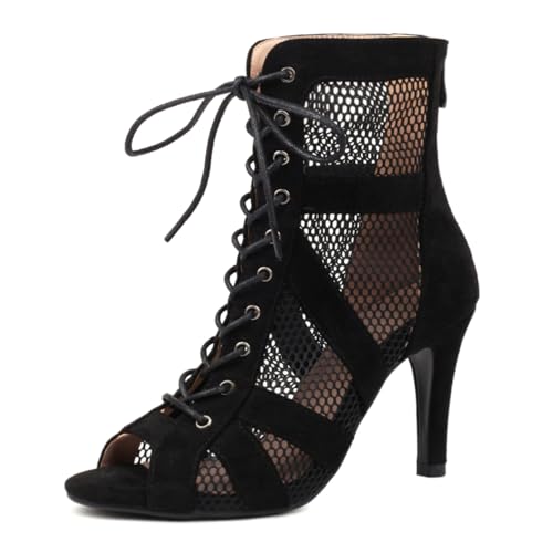 Damen Gladiator Sandalen Atmungsaktiv Dance Heels Strappy Peep Toe Schnüren Zipper Burju Dance Heels Class Schuhe Stiletto Wildleder Black Size 38 Damen Gladiator Sandalen Atmungsaktiv Dance Heels Strappy Peep Toe Schnüren Zipper Burju Dance Heels Class Schuhe Stiletto Wildleder Black Size 38