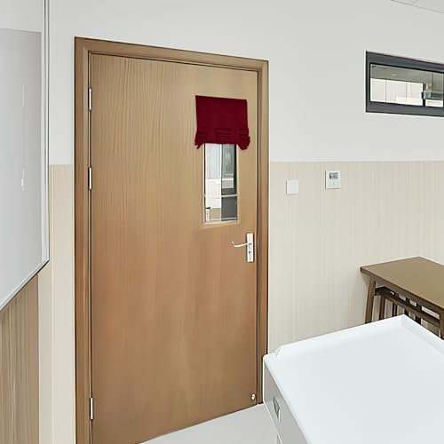 RYB HOME Classroom Door Window Cover, Blackout Shades for Classroom Windows and Doors Cover Lockdown Shades, Room Darkening Design Blocks Views, W 8 x L 36, 1 Panel, Burgundy Red
