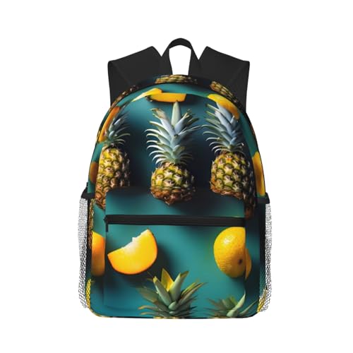 Sac à dos d'université aux fruits tropicaux avec poches légères pour homme femme