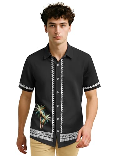 Image of BULLMER Trendy Regular Fit Cotton Blend Printed Casual Half Sleeve Shirt for Men | Stylish Mens Casual Shirts | Shirts for Men