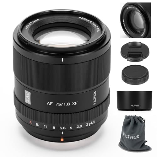 Image of VILTROX 75mm F1.8 EVO XF-Mount Lens for Fuji, APS-C Large Aperture Prime Autofocus Lens for Fujifilm Fuji X-Mount Cameras X-E4 X-E5 X-H1 X-Pro3 X-S10 X-T4 X-T30 XT30II X-T200 X-H2 X-H2S X-T5 X-S20