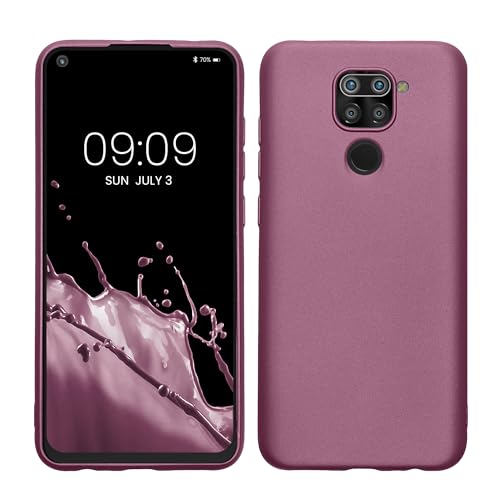 kwmobile Handyhülle für Xiaomi Redmi Note 9 Hülle - Silikon Case metallisch schimmernd - Schutzhülle Cover - Metallic Lavendel