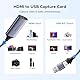 UGREEN Video Capture Card, HDMI auf USB A/C Video Capture Card 4K 60Hz Eingang 1080P 30Hz Aufnahme für Rekorder Live Streaming Video, Gaming kompatibel mit Computer Mac mini 4 usw.