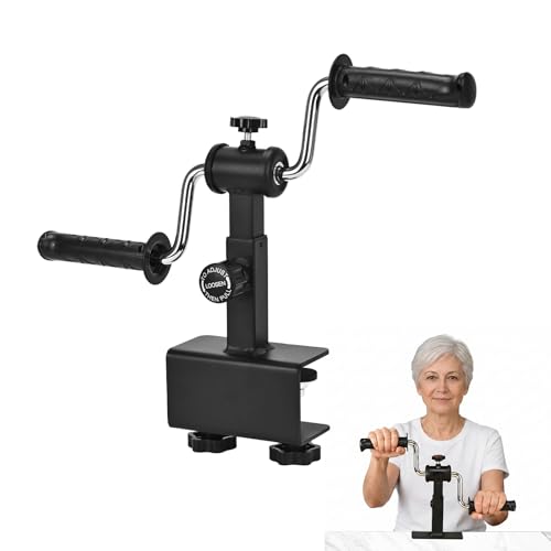 Arm Bike for Physical Therapy Hand Bike Pedal Exerciser Portable Arm Exercise Equipment for Arm and Shoulder Workout Desktop Clamp Design Suitable for Tabletops 0.4-1.95 in Thick
