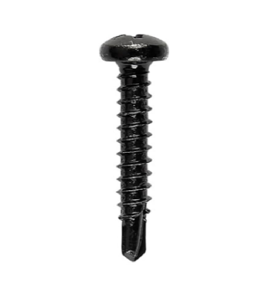 Viti Autoforanti in Acciaio Zincato Nero TC 4,8x32 200 Pezzi | Testa Cilindrica, Zincatura Nera, Confezione da 200, 32mm Lunghezza, Autoforanti
