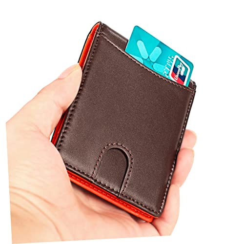 Genuine Leather Ultrathin Folding Wallet for Men Rfid Blocking Business Purse with Coin Pocket Card Holder and Billfold Clip Cowhide Leather Practical for Daily Use and Gift Giving2