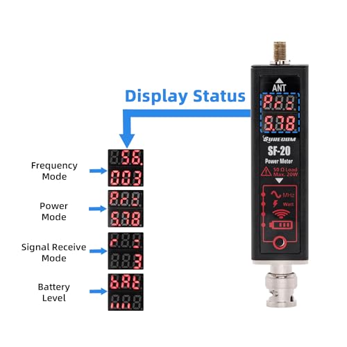 Image of Mcbazel Surecom SF-20 0.1-20W RF 100-525MHz Handheld Power Meter with Frequency Counter