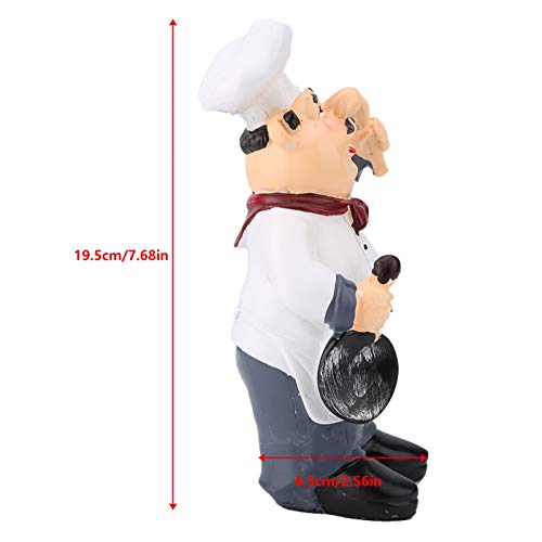 Tomotato Chef Figurine - Miniature Resin Vintage Statue, Happy Sculpture Collectible Gift, Tabletop Decor for Home Kitchen (Hold Spoon) - Image 2