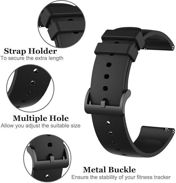 Image of 22mm Watch Strap Compatible with Samsung Watch,S Pro,Realme,Pro 4 Max,Ultra,Ultra 2,One Plus Boat Flash, Noise Colorfit Pulse Grand, Noise Colorfit Soft Silicone