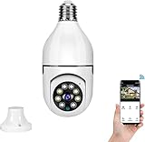 Optigard Camera Light Bulb, 360° 1080P IP E27 Light Bulb Camera Wi-Fi IR Night Smart Home Wireless Security,Two Way Talk (3 Million Pixels,White)