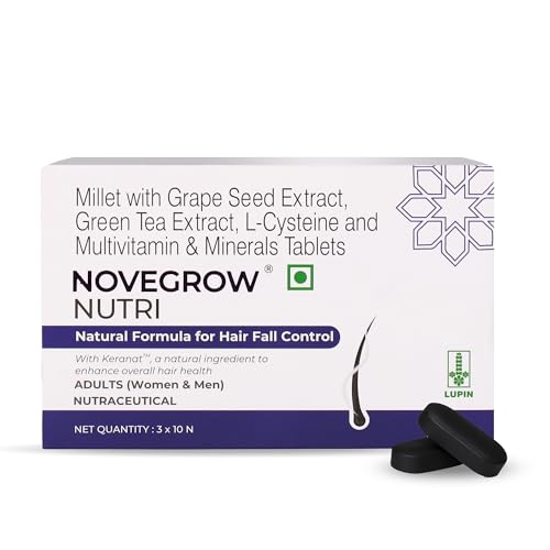 Image of Nutri Supplement for Hair Growth, Nutraceutical for Hair Fall, For Stronger Hair, With Green Tea & Grape Seed Extracts, Multivitamins, Science-backed, Dermatologist-tested, 30 Tablets