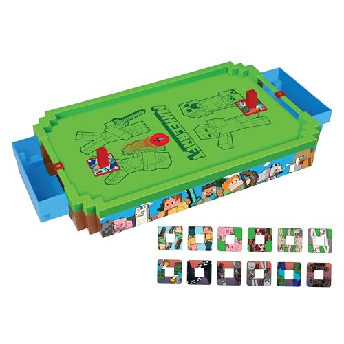 Minecraft: Arcade Air Hockey - Overworld -Premium Series, 21' Motorized Tabletop Game, Iconic Sounds, Licensed Collectible Toy, Adult-Kid 3+, 2 Player