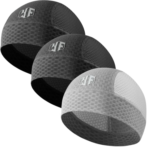 Image of WTACTFUL 3-Pack Breathable Mesh Skull Cap Sweat Wicking Helmet Liner Summer