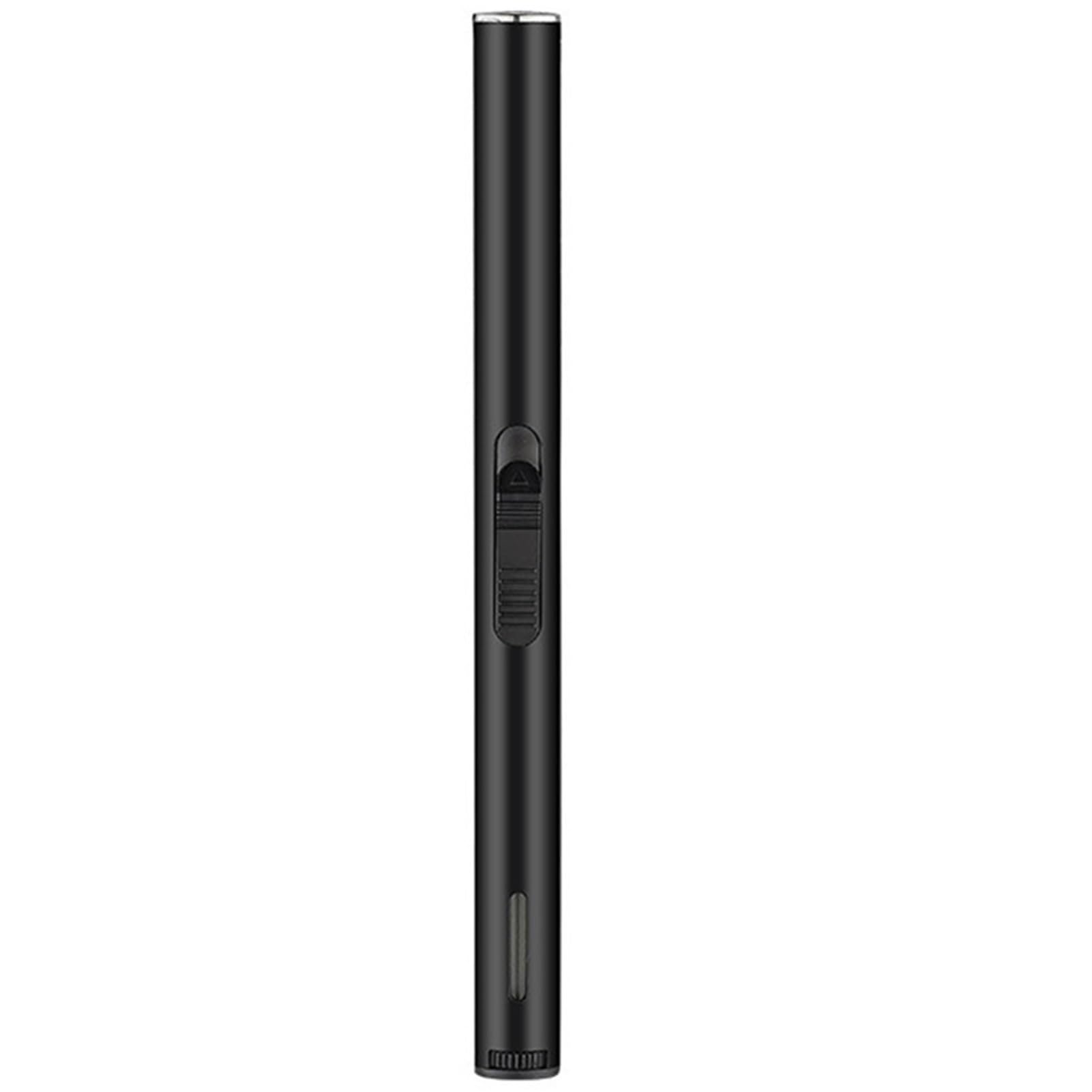 Long Torch Lighters, Multipurpose Windproof Butane Refillable Gas Open Flame Lighter, Inflatable Lighter Adjustable Flame for Grills, Fireplaces, Candle (Butane Not Included) (Color : Black)