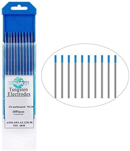 TEN-HIGH TIG Tungsten Electrodes, Lanthanum 2%, WL20(Blue) Lanthanum Tungsten Electrode, 3.2mm x150mm 10pcs Pack - Image 3