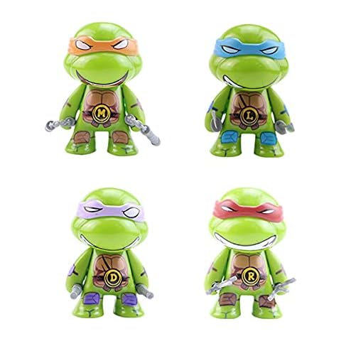 4 Pcs Teenage Mutant Ninja Turtles Cake Topper, PVC Ninja Toys Figures, Dessert Table Decorations for Home Office Collectible Decoration Ornaments Kids Gift Cover