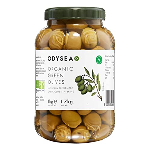 Odysea Organic Green Olives in Brine, 1kg