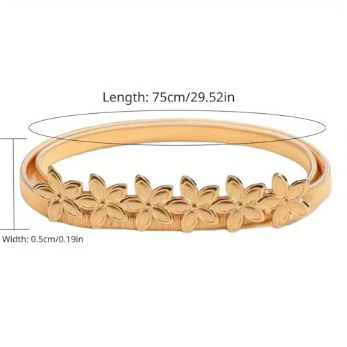 Six Small Flower Thin Belt Women's All-Match Fashion Decorative Dress Accessories Spring Waist Chain Waist Seal2