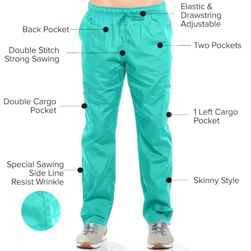 Image of Dagacci Scrubs Medical Uniform Women and Man Scrubs Set Medical Scrubs Top and Pants