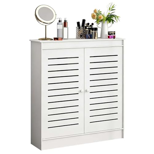 Cubre Radiadores Blancos con 2 Puertas Cubre Radiador Pequeño Cubreradiadores Modernos para el Cuarto de Baño, la Sala de Estar, Armario Decorativo para Calefacción(90x20x80cm)