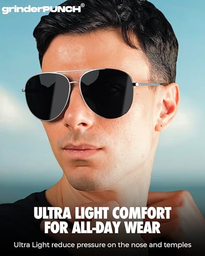 Image of grinderPUNCH Big XL Wide Frame Extra Large Polarized Aviator Sunglasses for Big Heads Men Oversized
