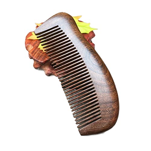 男女兼用コーミングブラシ ポケットコーム ブラックウッドコーム ヘアコーム 手工芸品 持ち運び可能で丈夫な女性用ヘアコーム 美しい木目調理容コーム,A-One Size