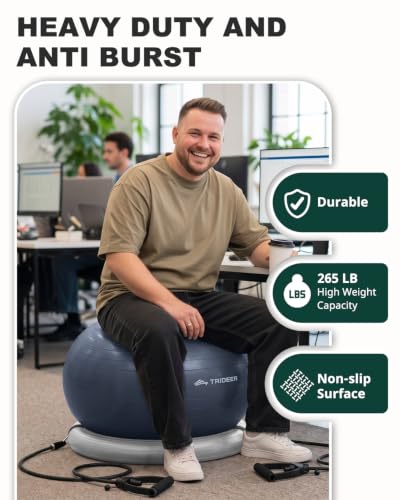 Image of Trideer Exercise Ball Chair - Yoga Ball Chair for Office, Pregnancy & Home