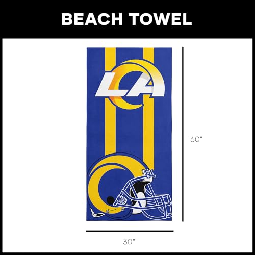 Image of Northwest NFL Los Angeles Rams Unisex-Adult Beach Towel, 30 inch x 60 inch, Zone Read