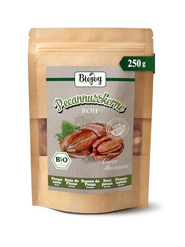 Biojoy Nueces Pecanas Crudas Ecológicas (250 g Mitades), sin sal y sin tostar