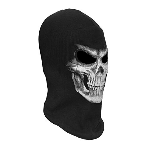 Mizzles 3D Skeleton Skull Mask For Halloween Cosplay Costume Full Face Mask Black #TOP1