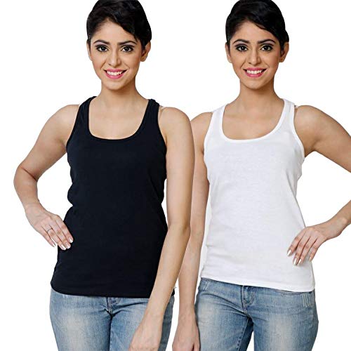 Buy La Rainbow Cotton Black and White Spaghetti top for Women,Camisole for  Women u0026 Girls, Cotton Tube, Sando Shameej Inner for Women | Tank/Vest Top  for Women's u0026 Girl's Free Size-Pack of