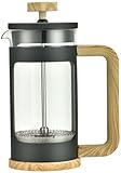 Klausberg Teezubereiter Kaffeebereiter French Press 350ml / 3 Tassen, Kaffeepresse Edelstahl filter, Kaffeekanne, Glas Teekanne, Teebereiter, Spülmaschinenfest Teekocher, Holzimitation (KB-7679)