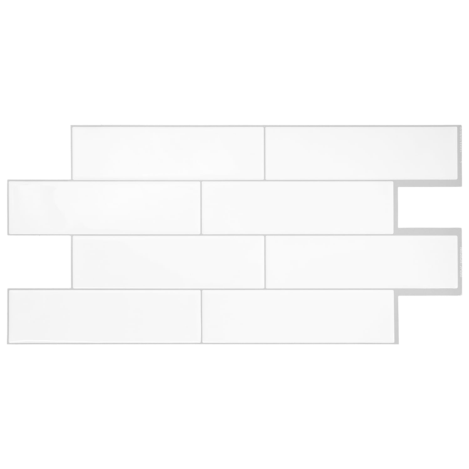 Adhesive Tiles for Kitchen and Bathroom - Oslo White, 3D Tile Stickers, Self-Adhesive Kitchen Splashback, Wall Panels, 5 Tiles (57.31 x 27.62 cm), Easy to Assemble, Waterproof, Made in