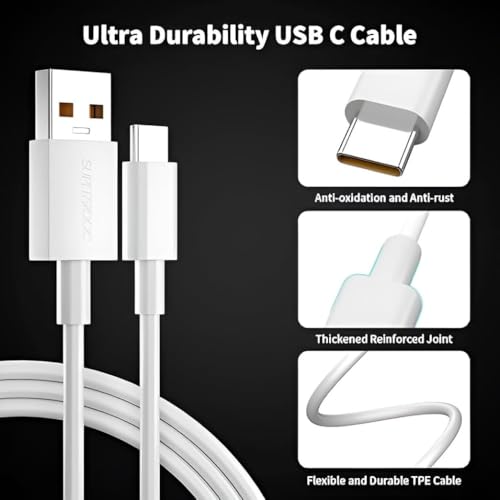 Image of 90W Ultra Fast Type-C Charger for vivo X60 / vivo X 60 Charger Original Adapter Like Wall Charger | Mobile Charger | Qualcomm QC 3.0 Quick Charger with 1 Meter Type C USB Data Cable (90W,YP-1,WT)