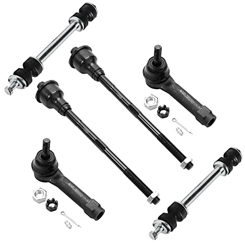 Image of Detroit Axle - Front End Kit for 1999-2006 Chevrolet Silverado 1500 GMC Sierra 1500 Yukon Cadillac Escalade, Control Arms Sway Bars Tie Rods Ball Joints Pitman Idler Arms Bracket Pivot Wheel Lug Nuts