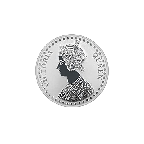 Image of FORTUNE FOREVER Pure Silver Queen Victoria BIS Hallmarked Round Coin Chandi Sikka with Blister Card Perfect for Gifting Investment Diwali Dhanteras (999 Purity)