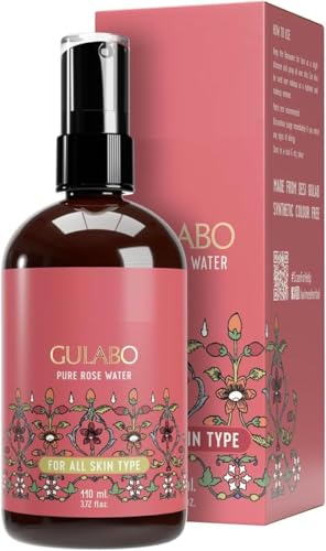 NP Gulabo Premium Agua de rosas 110 ml | Tónico para piel, rostro y cabello | Sin parabenos, sin alcohol | Equilibra y restaura los niveles de pH de la piel | para todo tipo de piel
