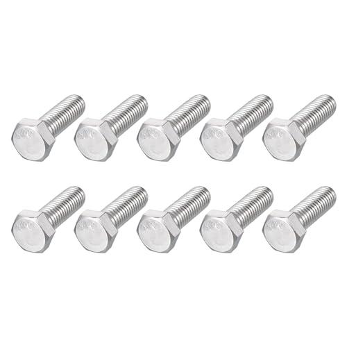 Image of METALLIXITY Hex Head Bolts (1 /2-13 x 1-1 /2 inch) 20Pcs, 304 Stainless Steel 18-8, Fully Threaded, External Hex Drive, Plain Finish, Hex Head Screw Bolt, Silver